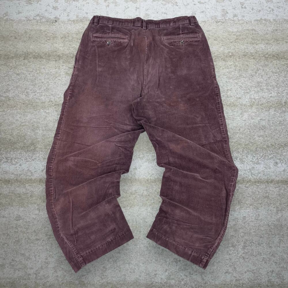 Vintage Y2K Roundtree Yorke Corduroy Pants 36x29 Baggy Wide Leg Chocolate Brown